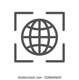Globe related icon outline and linear vector.