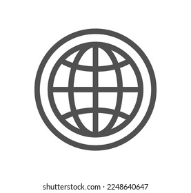 Globe related icon outline and linear vector.