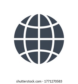 Globe Related Vector Glyph Icon. Isolated on White Background. Vector Illustration.