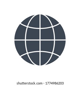 Icono de glifo vector relacionado con el globo. Aislado en fondo blanco. Ilustración vectorial.