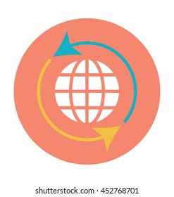 Globe Reload Colored Vector Icon