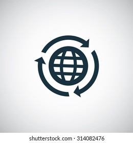 globe reload icon, on white background

