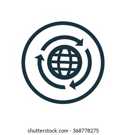 globe reload icon, on white background