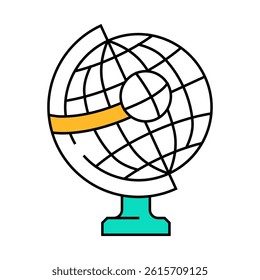 globe for researching business globalization line icon vector. globe for researching business globalization sign. isolated symbol illustration