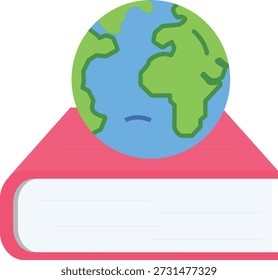  Un globo terráqueo descansando sobre un libro abierto, simbolizando el conocimiento y la exploración global.