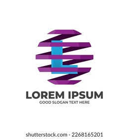 Logo-Design für Globe-Bänder, abstrakte Globe-Symbol-Vorlage mit Buchstaben