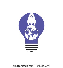 Globe rocket vector logo design template. Fast connect logo concept.