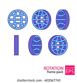 The globe rotating icon set of frames for animation