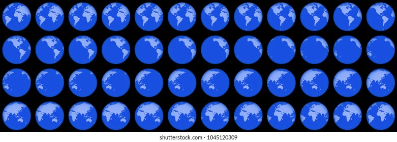 Globe Rotation Animation Sprite Sheet