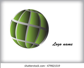 Globe Round shape. Logo design. Vector illustration.