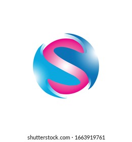 Ilustración vectorial de la tecnología del logotipo de letra Globe S