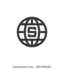Globe S logo design illustration vector template
