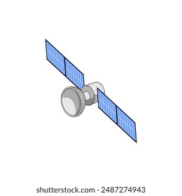 globe satellite cartoon. global satellite, future worldwide, technology data globe satellite sign. isolated symbol vector illustration