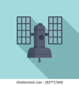 Globe satellite icon. Flat illustration of globe satellite vector icon for web design