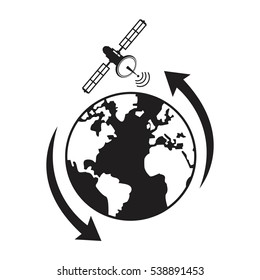 globe satellite transmission around
