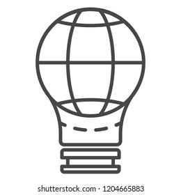 Globe save bulb icon. Outline globe save bulb vector icon for web design isolated on white background