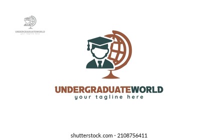 Globe scholar logo design. vector