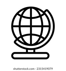 Globe, School Flat Icon Logo Illustration. School Icon-set. Suitable For Web Design, Logo, App.