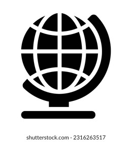 Globe, School Flat Icon Logo Illustration. School Icon-set. Suitable For Web Design, Logo, App.