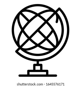 Globe school icon. Outline globe school vector icon for web design isolated on white background