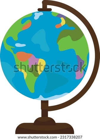 globe, school supplies, subject, vector illustration, map ball
