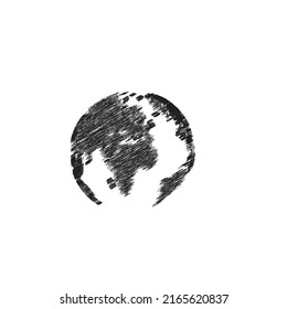 Globe scribble vector art illustration