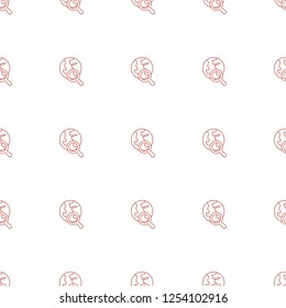 globe search icon pattern seamless white background. Editable line globe search icon. globe search icon pattern for web and mobile.