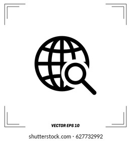 globe search icon stock vector illustration flat design