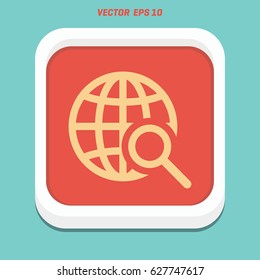 globe search icon stock vector illustration flat design