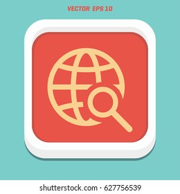 globe search icon stock vector illustration flat design
