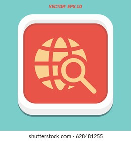 globe search icon stock vector illustration flat design