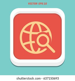 globe search icon stock vector illustration flat design