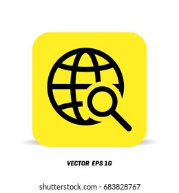 globe search icon stock vector illustration flat design