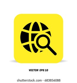globe search icon stock vector illustration flat design