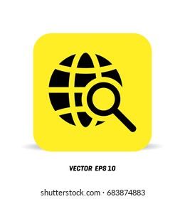 globe search icon stock vector illustration flat design
