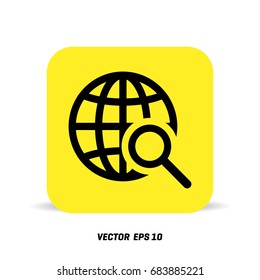 globe search icon stock vector illustration flat design