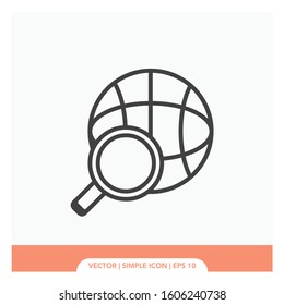 Globe search Icon Vector Illustration