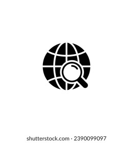 Globe search icon, web search sign vector for web site Computer and mobile app