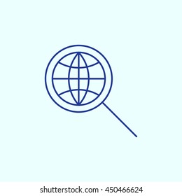 Globe & Search Line icon. Eps-10.