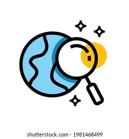 Globe Search Vector icon design Illustration