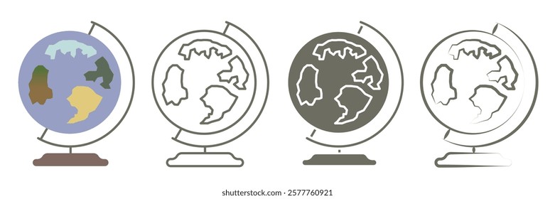 Globe. Set of globe icon symbols. Globe earth icons. Set of globe icons in different styles. EPS 10.