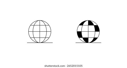 ícone de conjunto de globo com fundo branco vetor ilustração stock