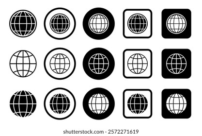 Globe set. World planet earth icon collection. Maps symbol. World icon. Globe world icon. Vector 