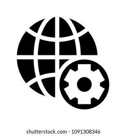 globe setting vector glyphs icon