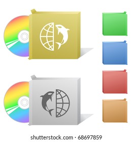 Globe and shamoo. Box with compact disc.