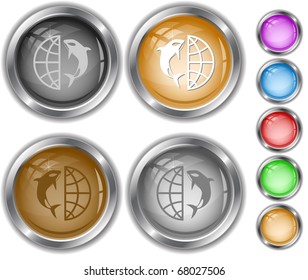 Globe and shamoo. internet buttons.