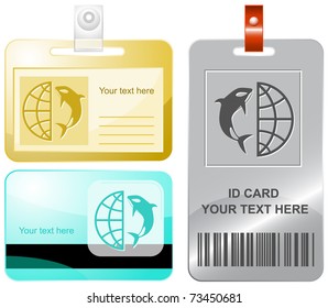 Globe and shamoo. Vector id cards.