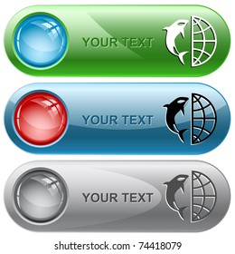 Globe and shamoo. Vector internet buttons.