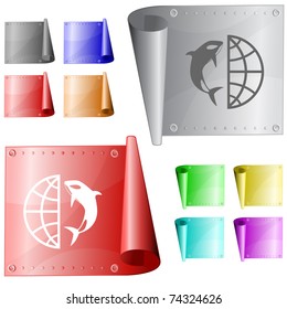 Globe und Shamoo. Vektormetalloberfläche.