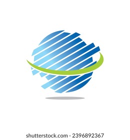 globe shape earth technology logo